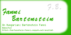 fanni bartenstein business card